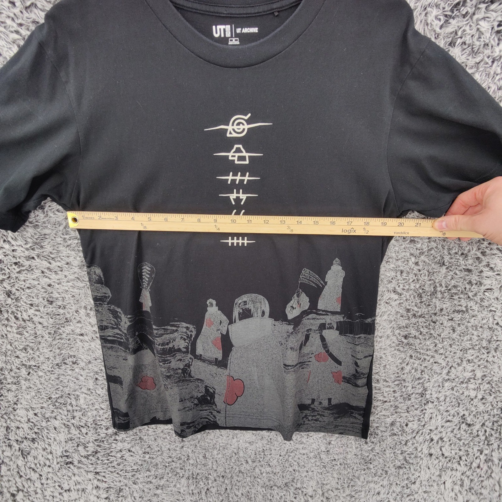 Uniqlo Mens Akatsuki Naruto Anime Streetwear Shippuden Graphic Tee M Black UT