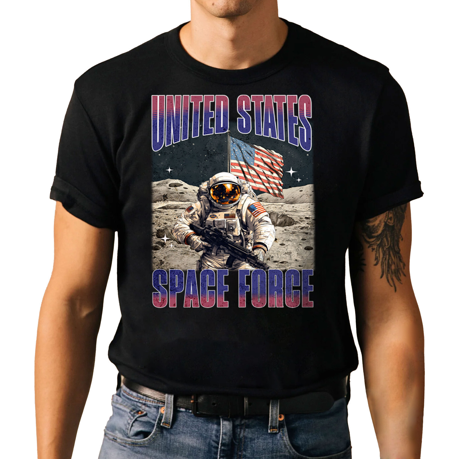 United States Space Force T-Shirt – Space Military Astronaut Graphic Tee