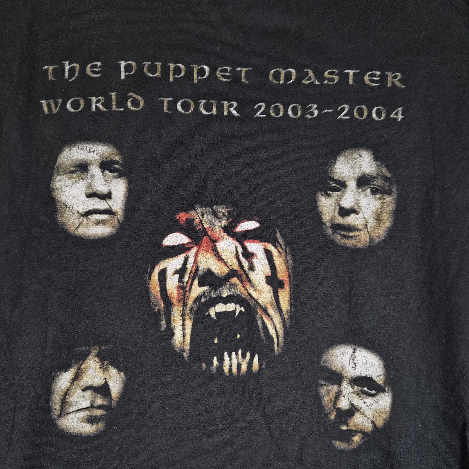 Vintage 2003 King Diamond Puppet Master Tour T Shirt XL Black Band Tee 2000s