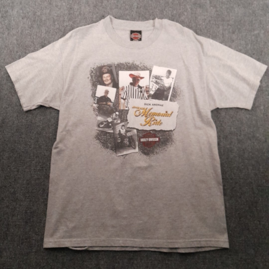 Vintage Harley Davidson T Shirt Mens L Gray Andrea’s Urbana IL Motorcycles USA