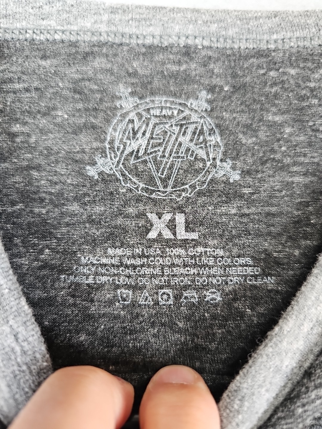 Heavy Melta Men’s Size XL Gray T-Shirt 3/4 Sleeve Made in USA Grunge 90’s