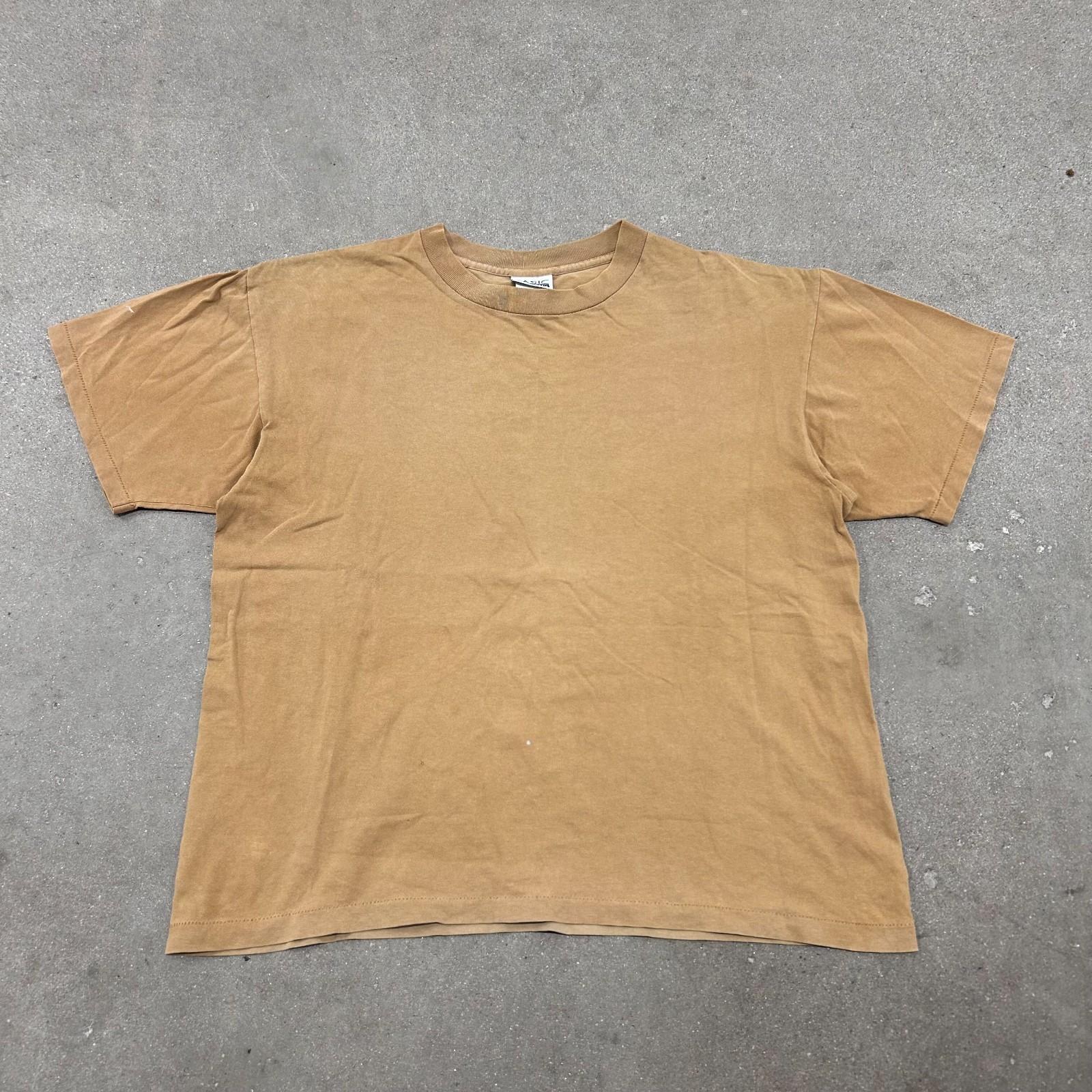 Vintage 90s Brown Grunge Single Stitch Faded Paper Thin Tee T Shirt sz Large