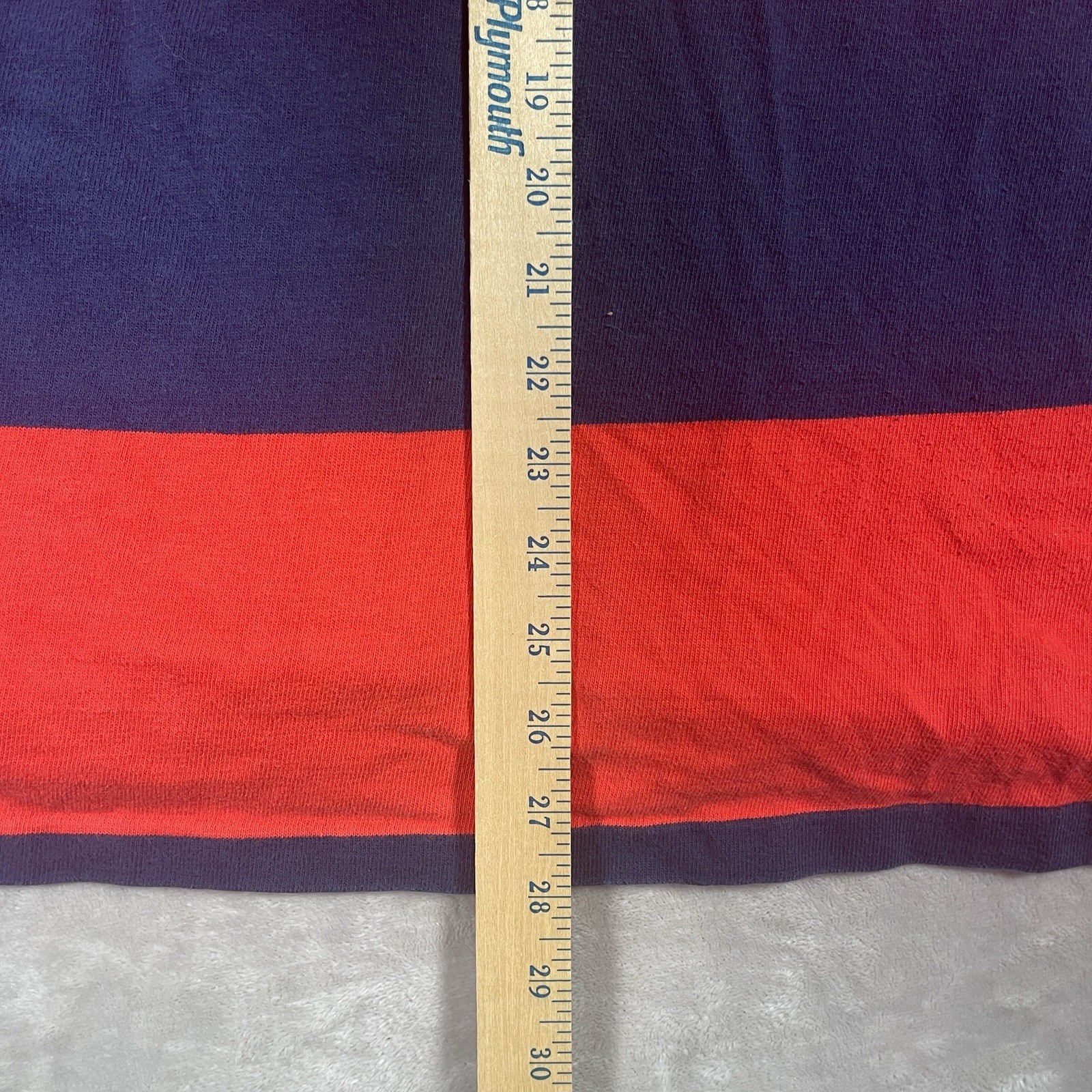 VINTAGE 80s American Eagle Long Sleeve Rugby Red/Blue Striped Turtleneck Mens XL