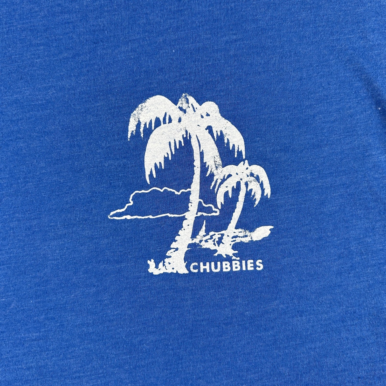 Chubbies Shirt Mens Large Blue The Weekend Has Arrived Palm Tree Graphic Tee