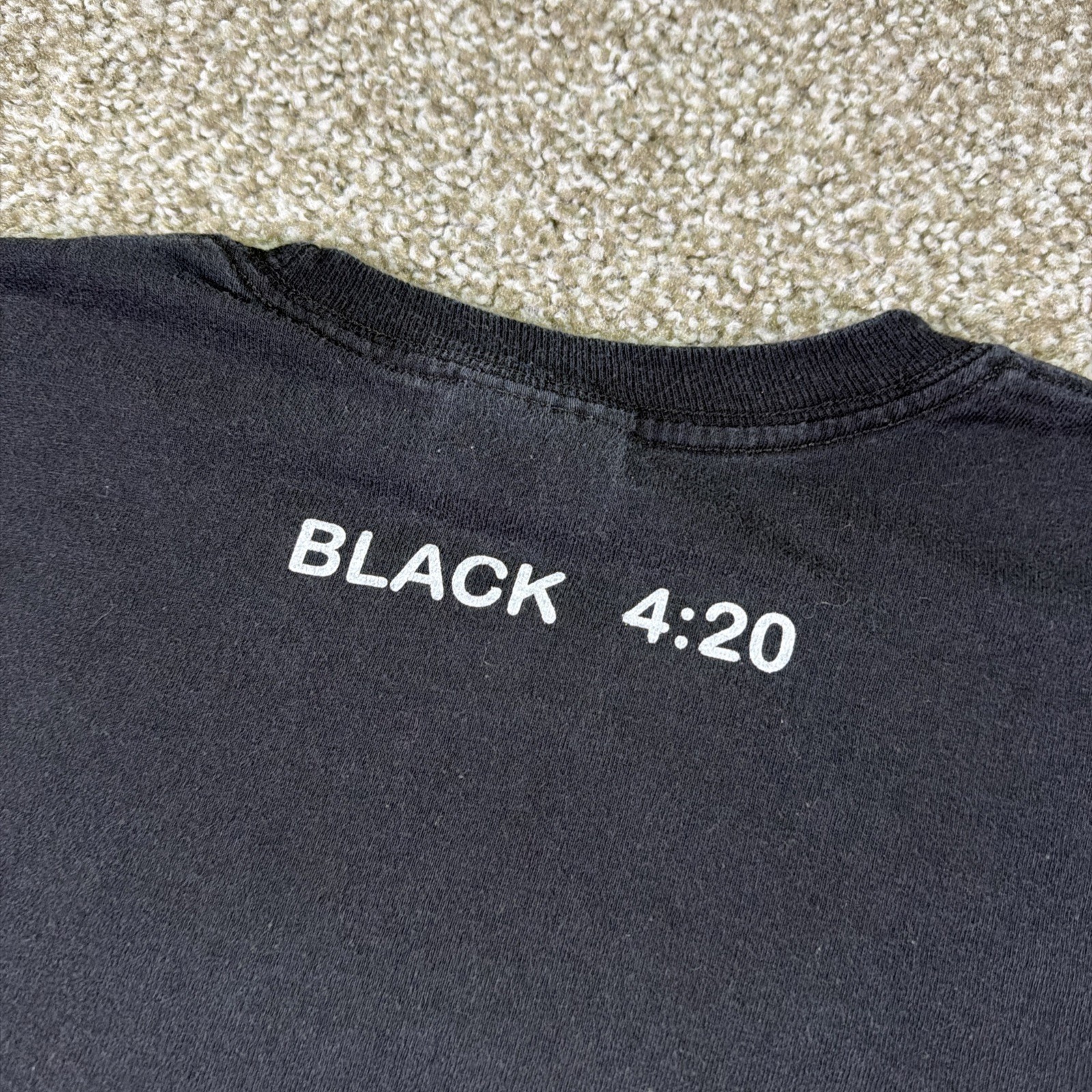 Vintage Poke Smot Tm Marijuana Tee Size XL 90s Black Tee 4:20 Cannabis