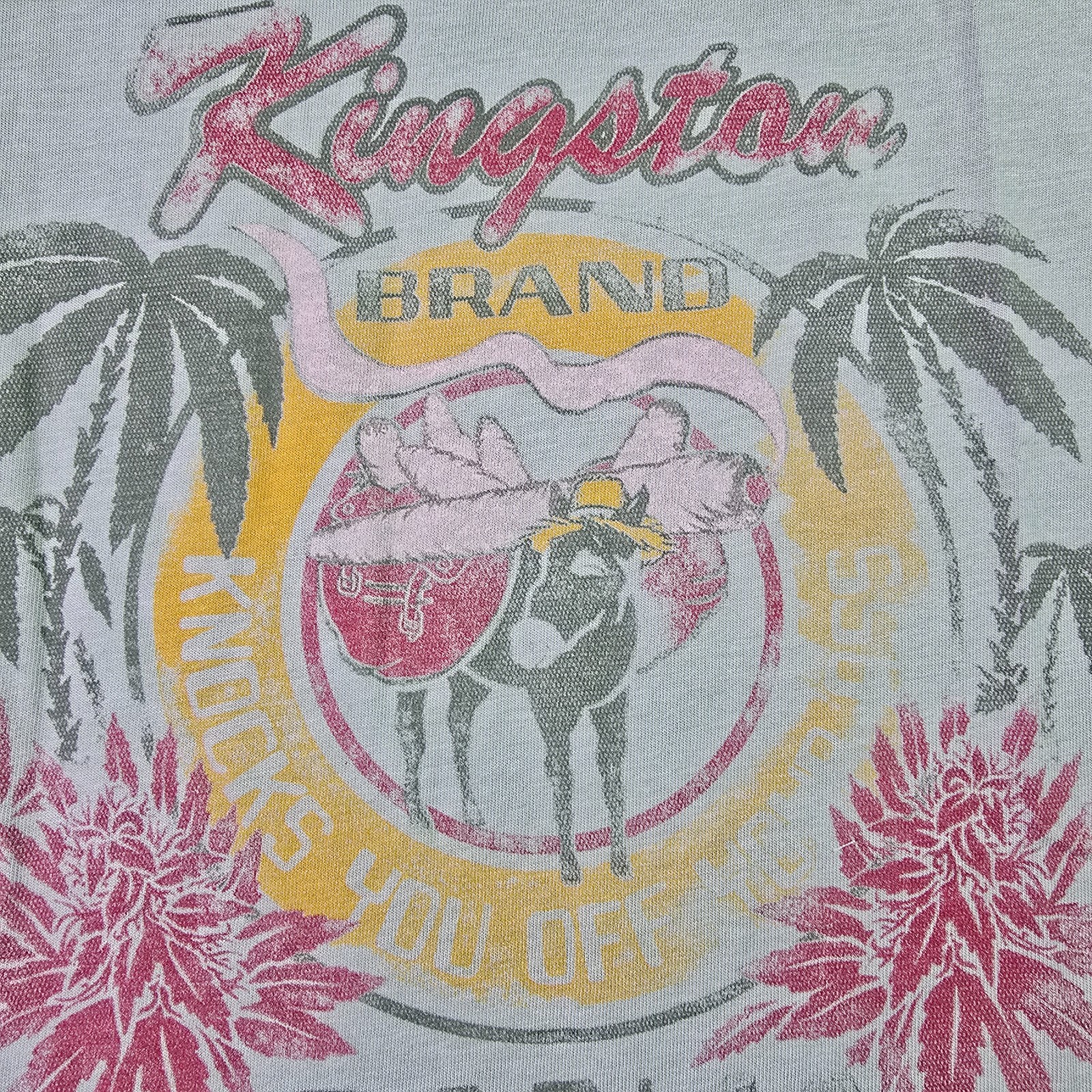 Lucky Brand Ganja Shirt Mens Large Green Smoke Jamaica Weed Casual Faded 420 NWT