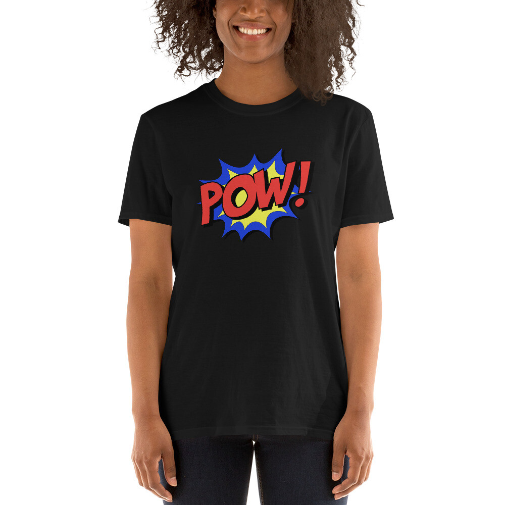 Pow T-shirt Comic Book Art Funny Geeky Pop Art Superhero Gift Tee