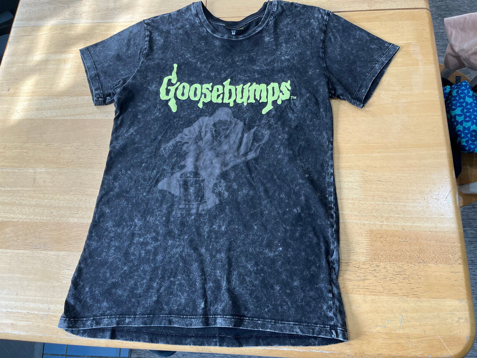 The Relaxed Tee x Goosebumps Logo Graphics Distressed Black Tshirt – Unisex XS