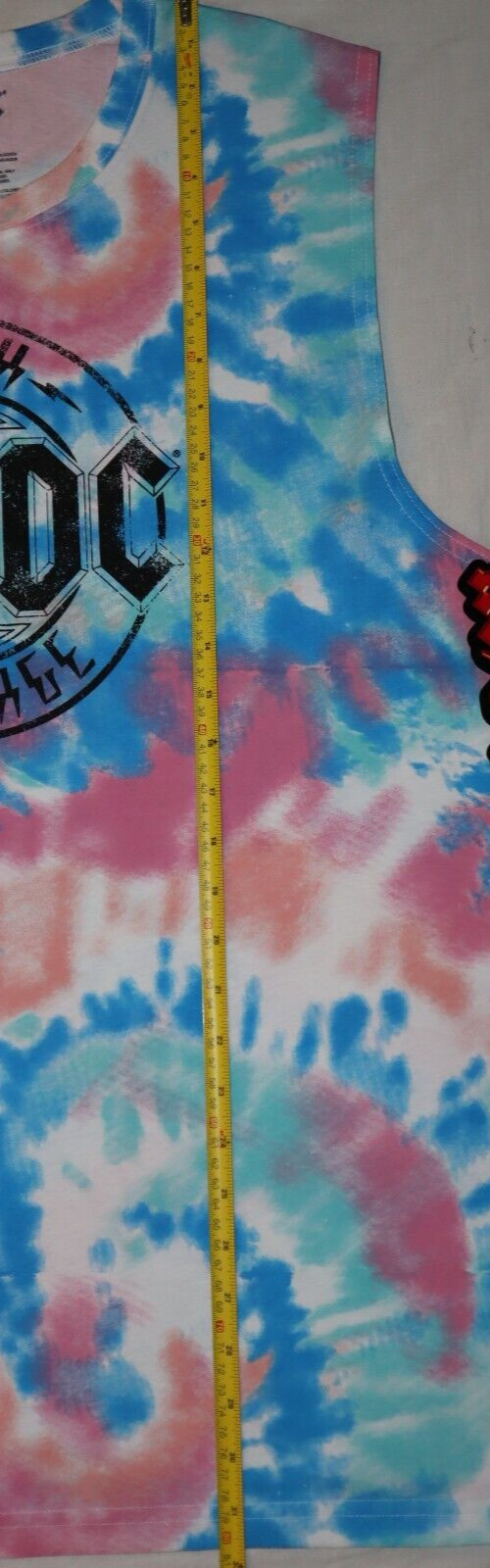 AC/DC HIGH VOLTAGE Size XL Tie-Dye Tank Top Muscle Shirt AUTHENTIC Rock NEW