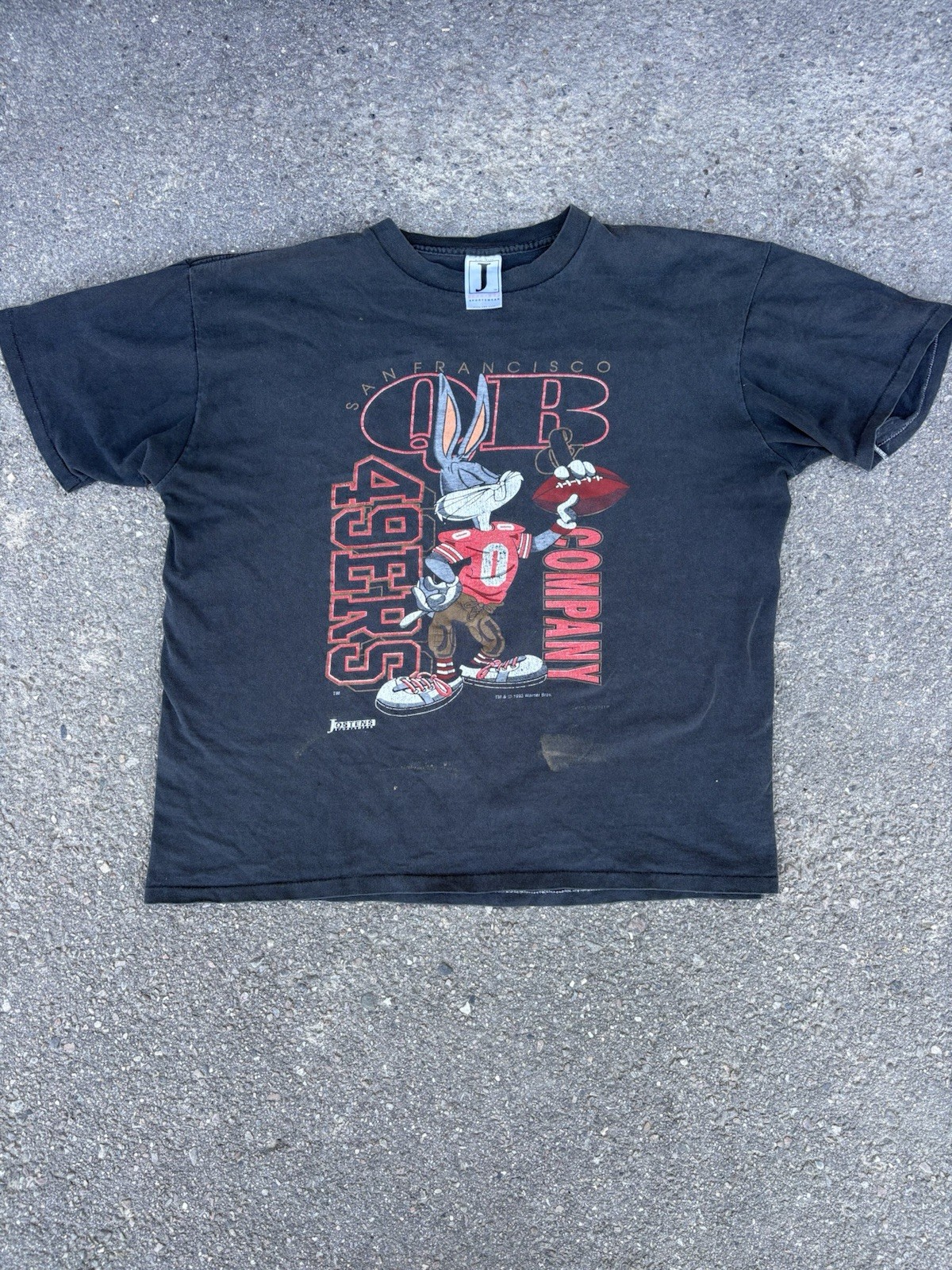 J Sportswear Men’s L Black 90s Vintage Bugs Bunny Looney Tunes Graphic Tee
