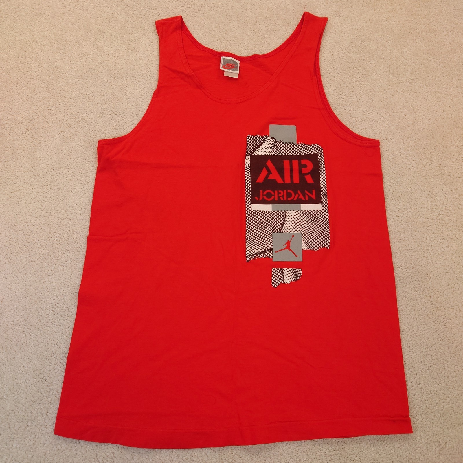 VINTAGE 90s Air Jordan Tank Top Single Stitch Made in USA 19×29 Medium Tall