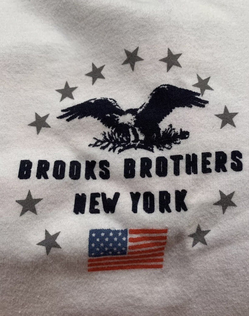 Brooks Brothers 1818 Mens White New York T-shirt size Small retail $49.50