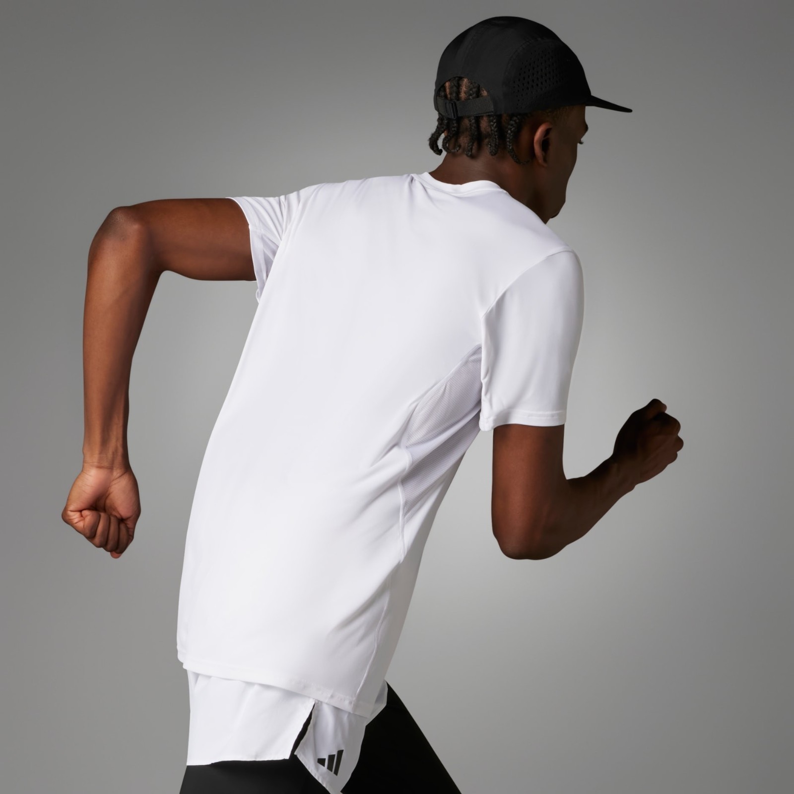 adidas Mens Adizero Essentials Running T-Shirt Sports Top Black Red White Blue
