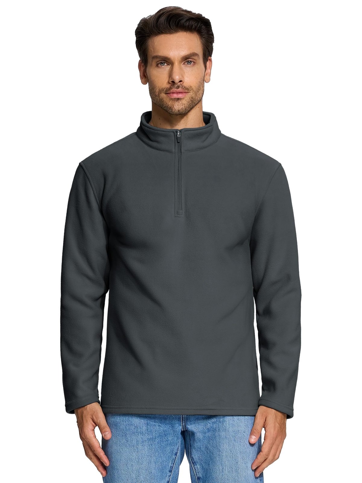 Men’s 1/4 Zip Fleece Shirts Long Sleeve Thermal Warm Winter Casual Sweatshirts