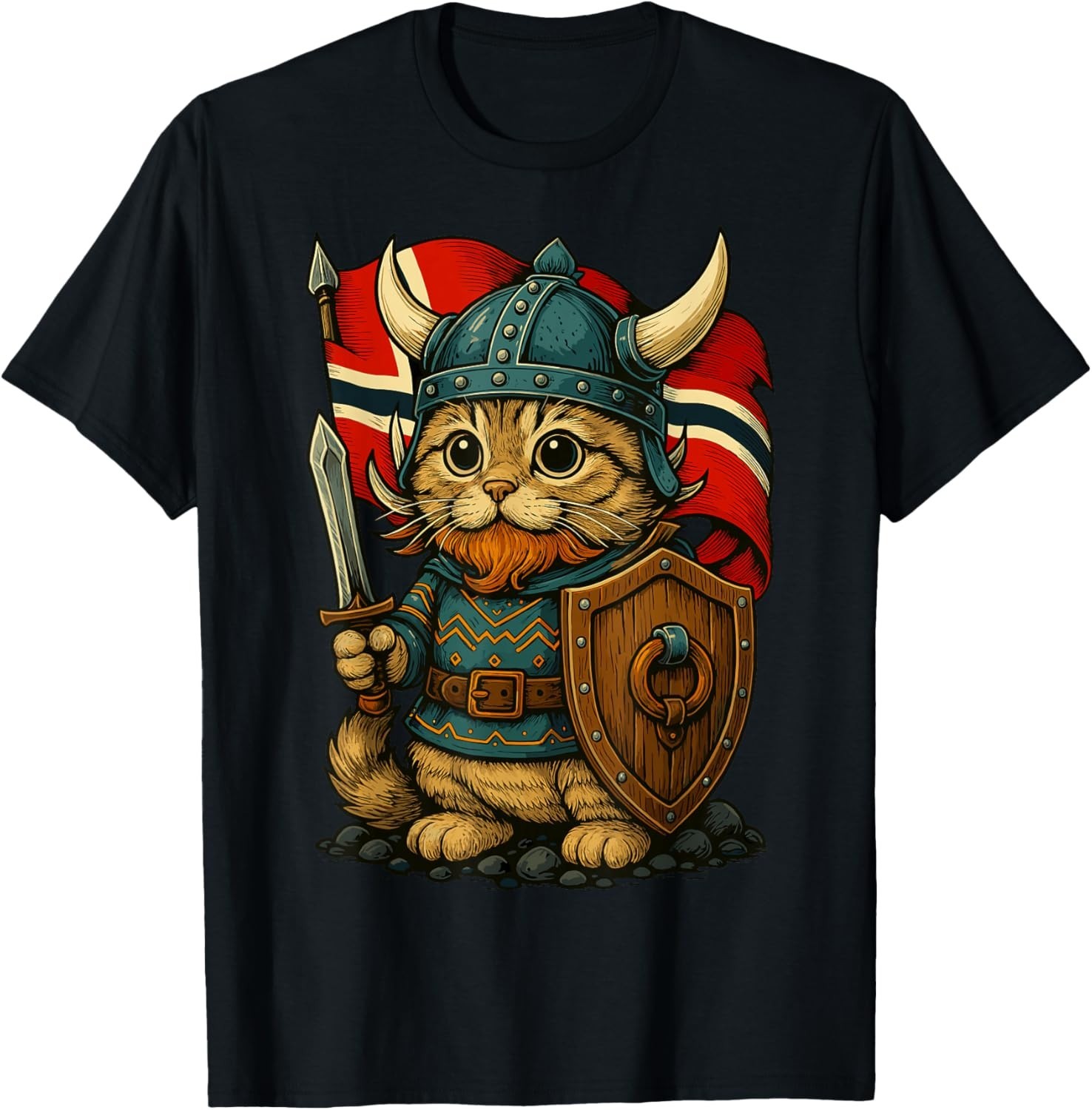 Viking Cat Norway Norwegian T Shirts Sweartshirt