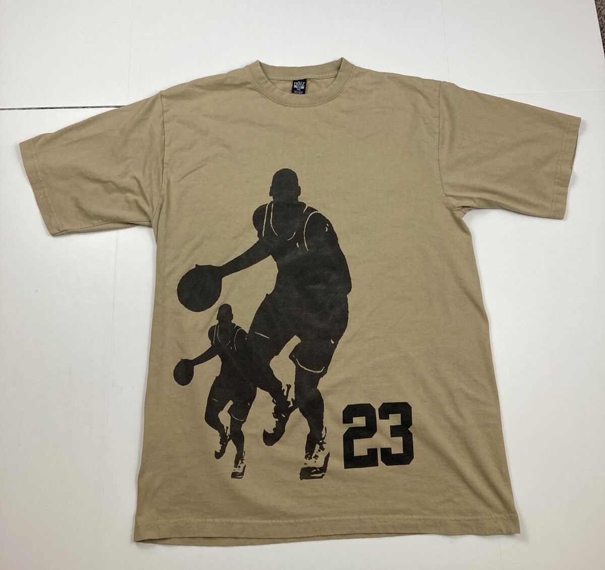Michael Jordan 23 Silhouette Mens Cotton Graphic Tshirt 2XL Tan Noiz 502