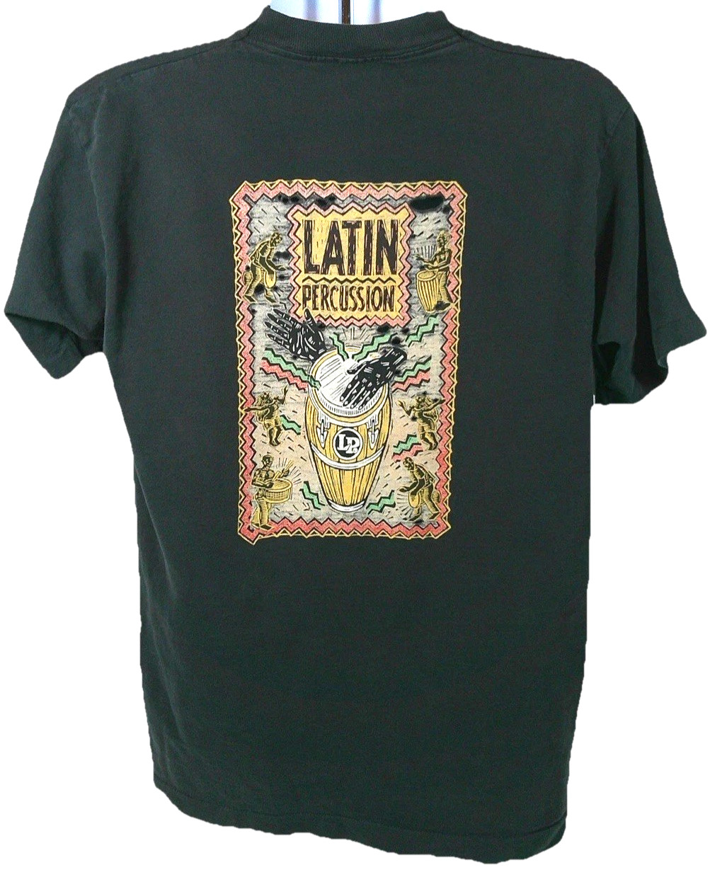 Vintage Latin Percussion LP T Shirt Drum Graphic L Made in USA Single Stitch