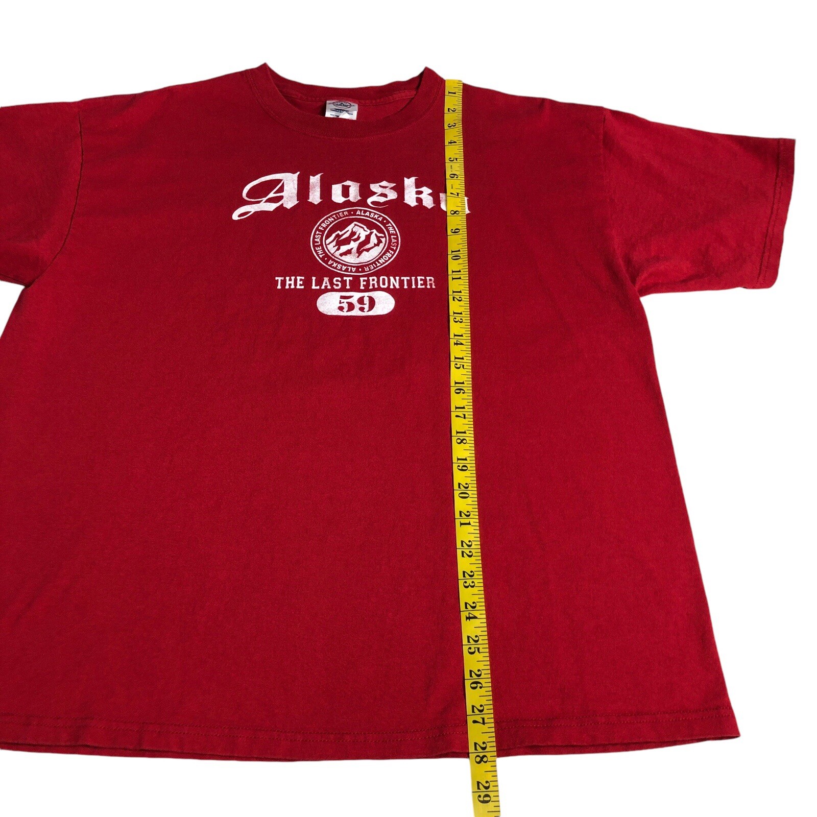Vintage Y2K Alaska Shirt Mens XL Red The Last Frontier Graphic Cotton Outdoor