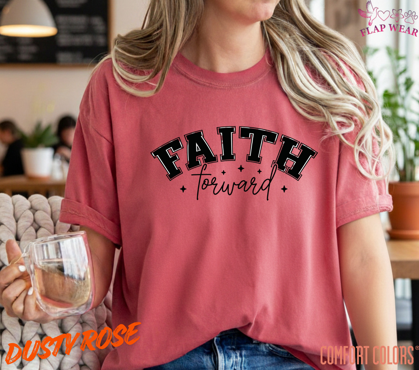 Unisex Faith Forward T-Shirt, Men T shirt,Women T shirt Gift ReligionTop