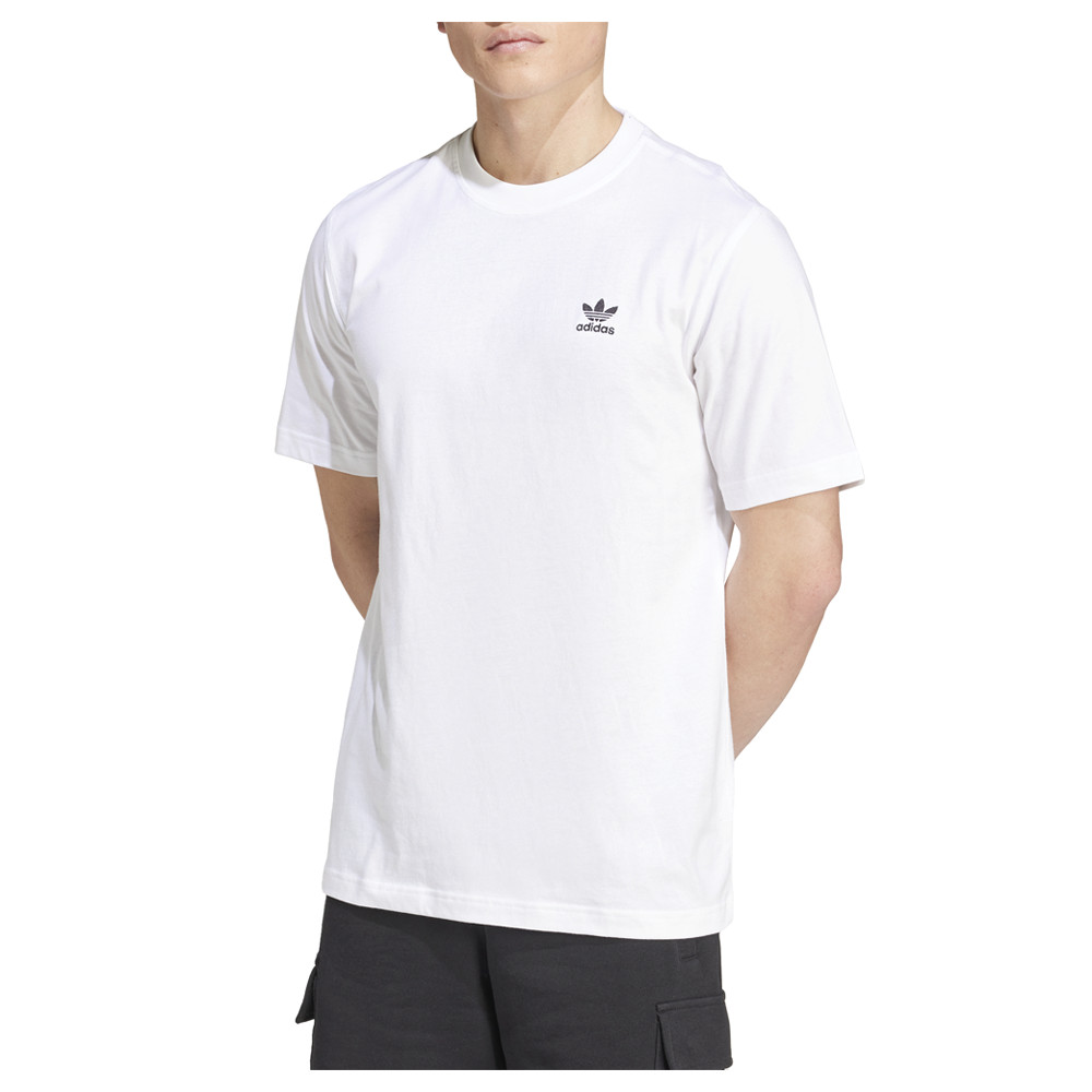adidas Essentials Crew Neck Short Sleeve T-Shirt Mens White Casual Tops IZ2098-A