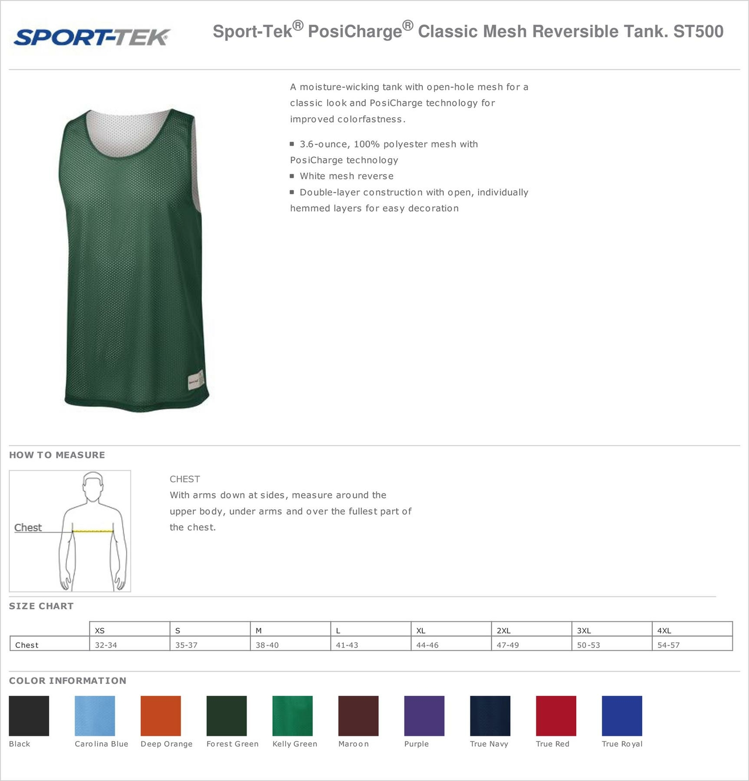 Sport-Tek Mens Basketball Mesh Reversible Moisture Wicking Tank Top M-ST500