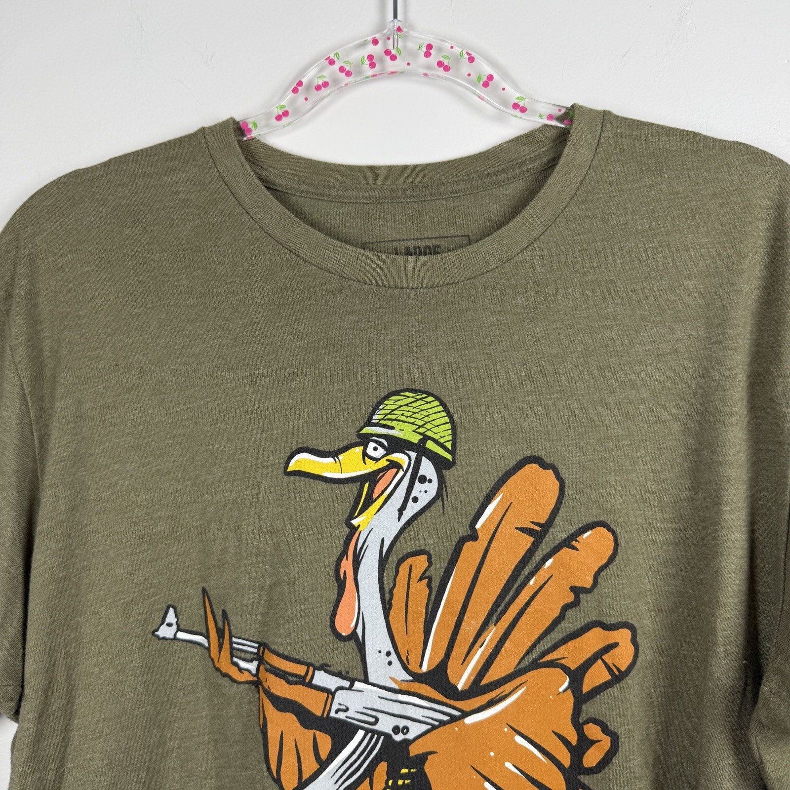 Zero Foxtrot ZF Turkey Trot AK47 Army OD Green Graphic Thanksgiving Men’s Large
