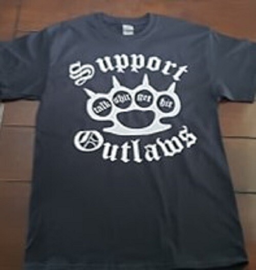 Get Hit Support your local Outlaws Biker Motorcycle MC tee t shirt tee outlaw