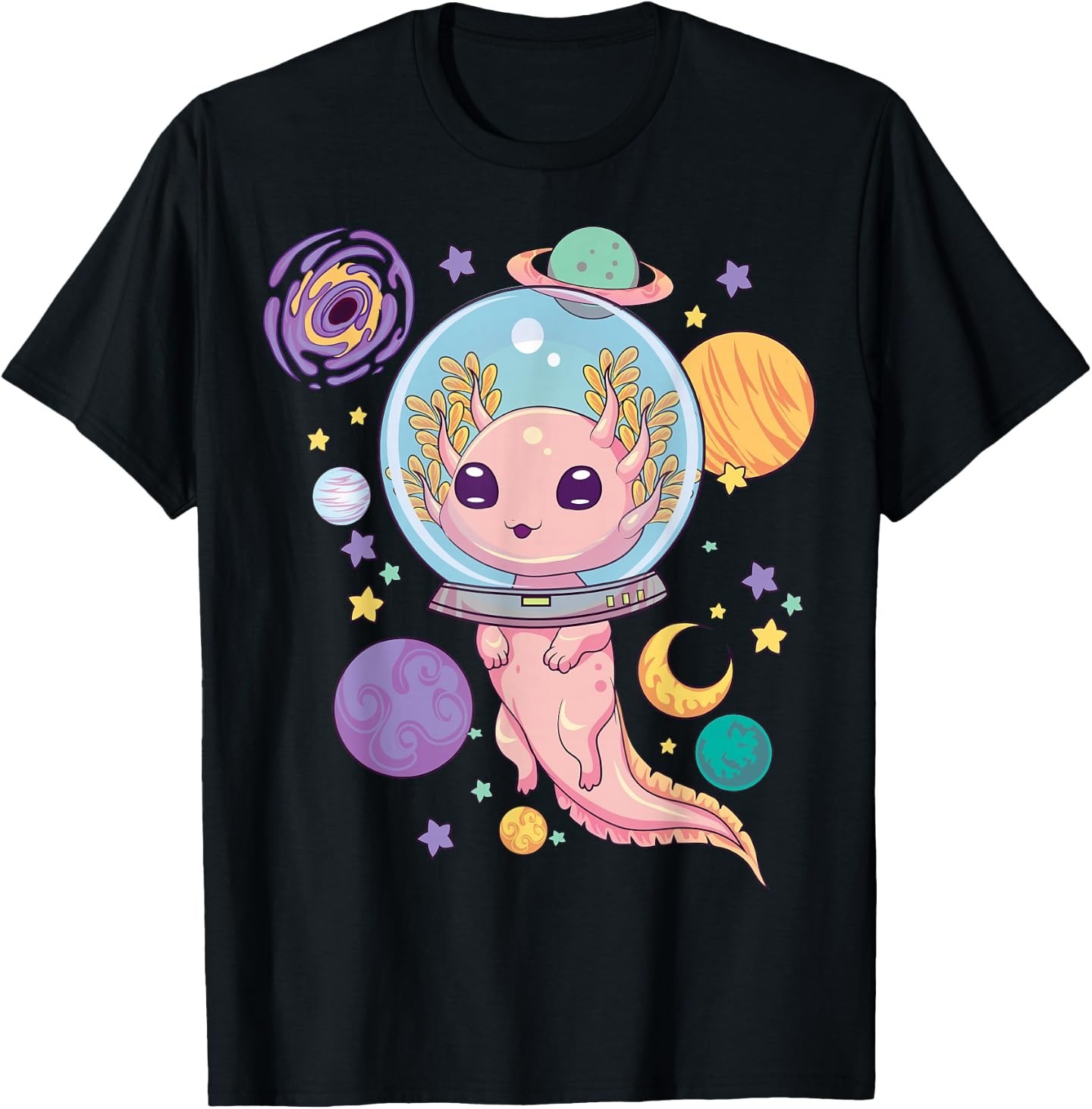 Space Axolotl Shirt Kawaii Pastel Goth Anime Aesthetic Goth T-Shirt