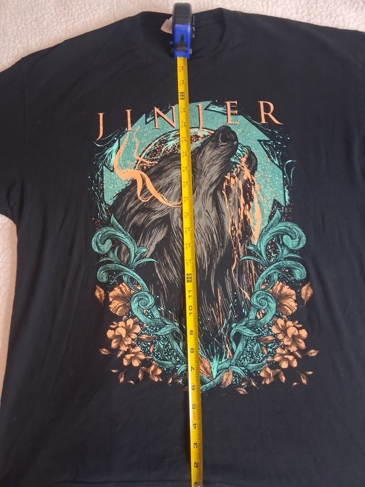 Jinjer Wolflower Band T-Shirt Men’s Size XXL Black Progressive Metalcore…