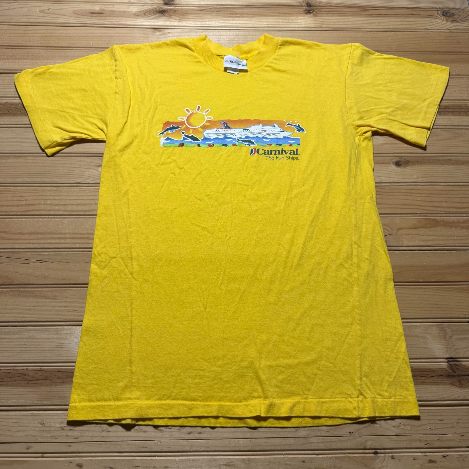 Vintage 90s Cruise Line The Fun Ships Nautical Dolphins Graphic T-Shirt – XL