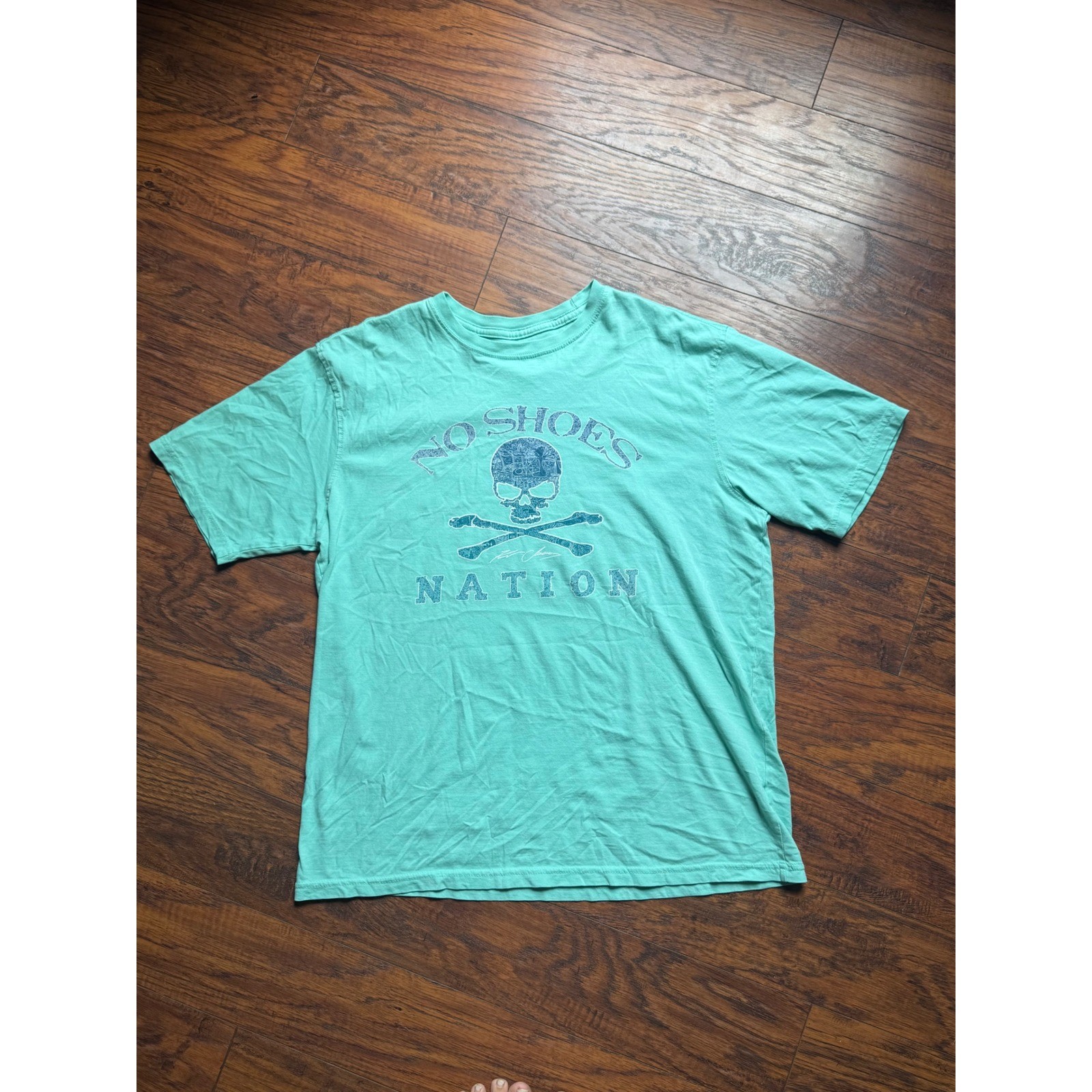 Kenny Chesney No Shoes Nation T Shirt Mens Large Green Graphic Concert Tee