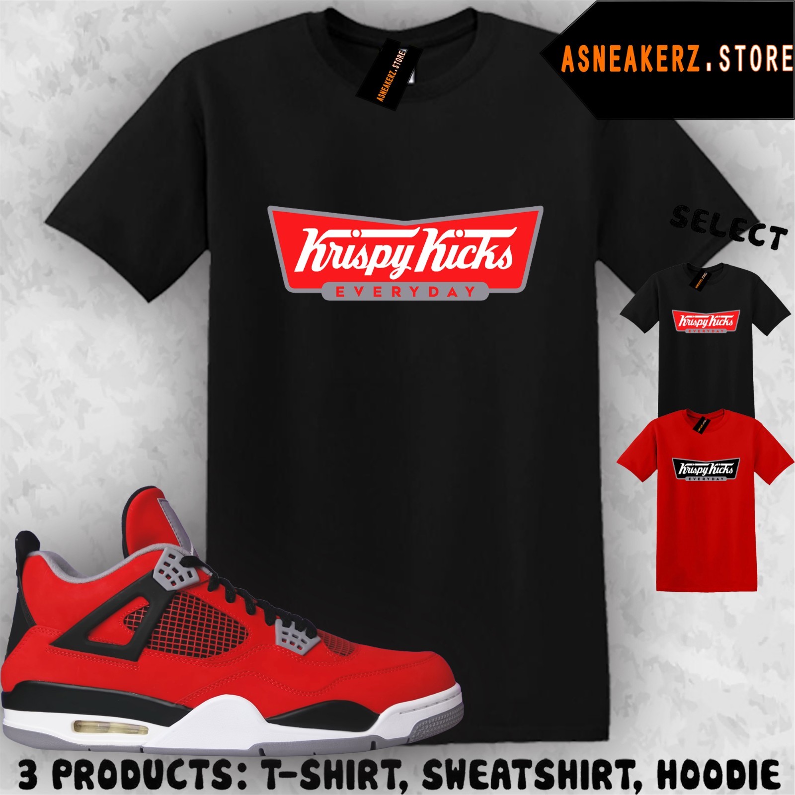 Tee Shirt Matching AJ 4 Toro Bravo 2026 To Match Sneaker Krispy Kicks T-Shirt