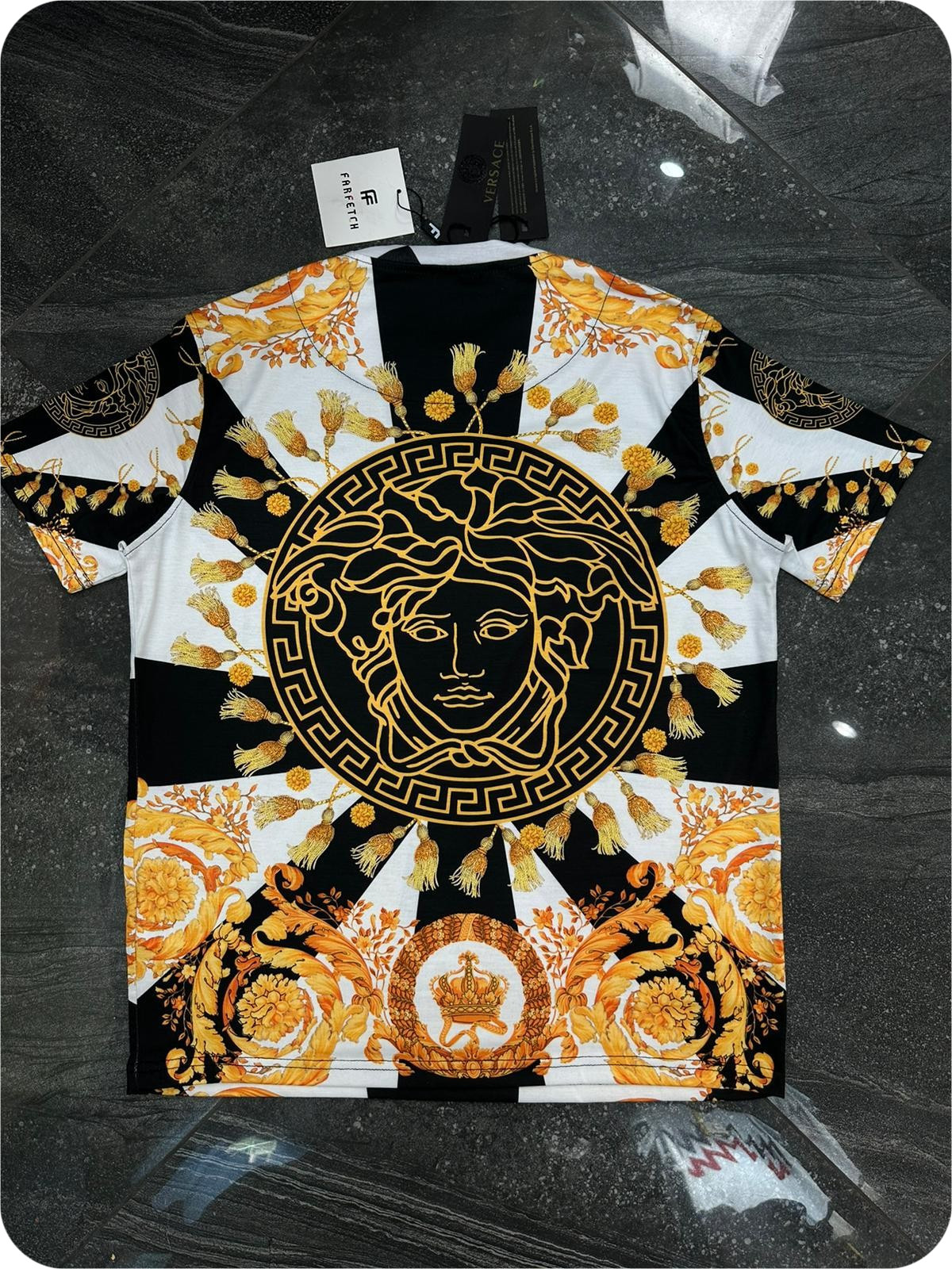 Men’s Versace Floral Print T-Shirt Short Sleeve Size 2XL