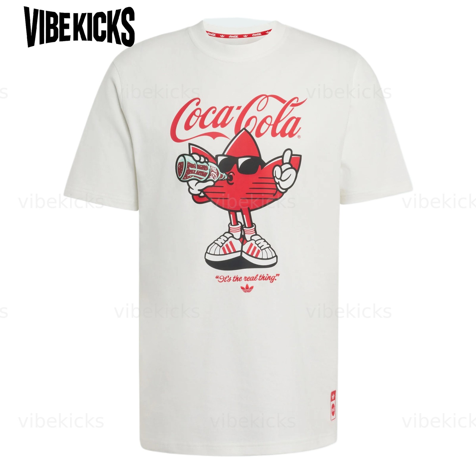 Adidas Originals X Coca Cola T Shirts Men’s White Crew Neck Moderate KY2109 New