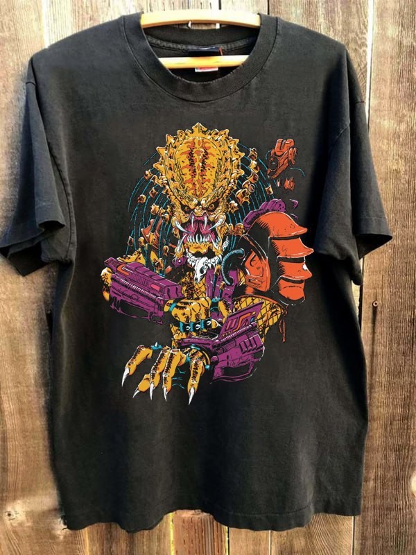 Vtg style The Predator Horror Movie short sleeve black color tee shirt VK07781