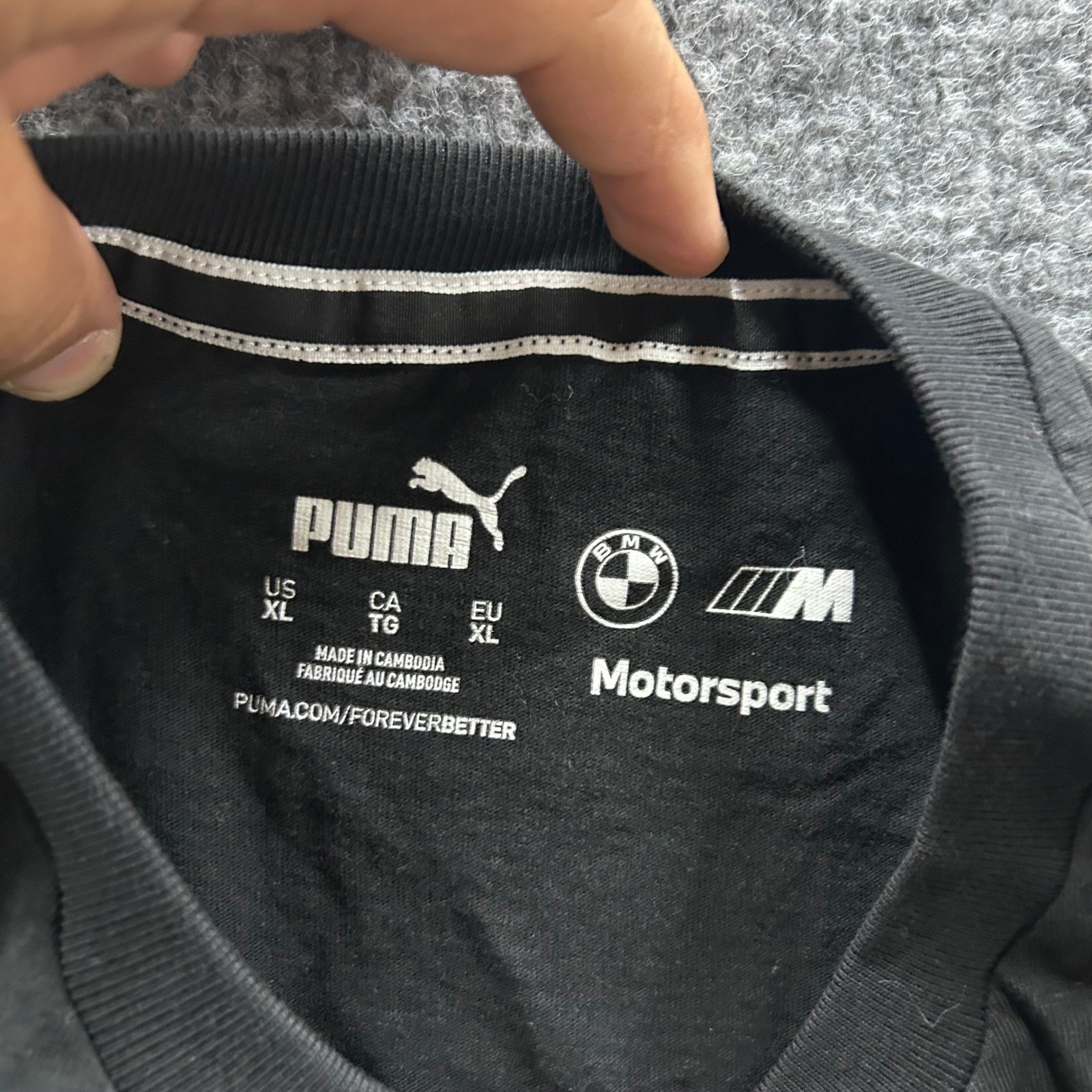 Puma T-Shirt Mens Size XL Black BMW Motorsport Graphic Short Sleeve Cotton Tee