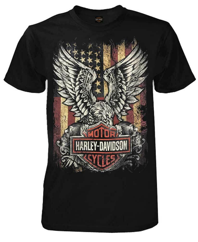 Harley-Davidson Men’s Custom Freedom Short Sleeve Crew Neck Tee – Black
