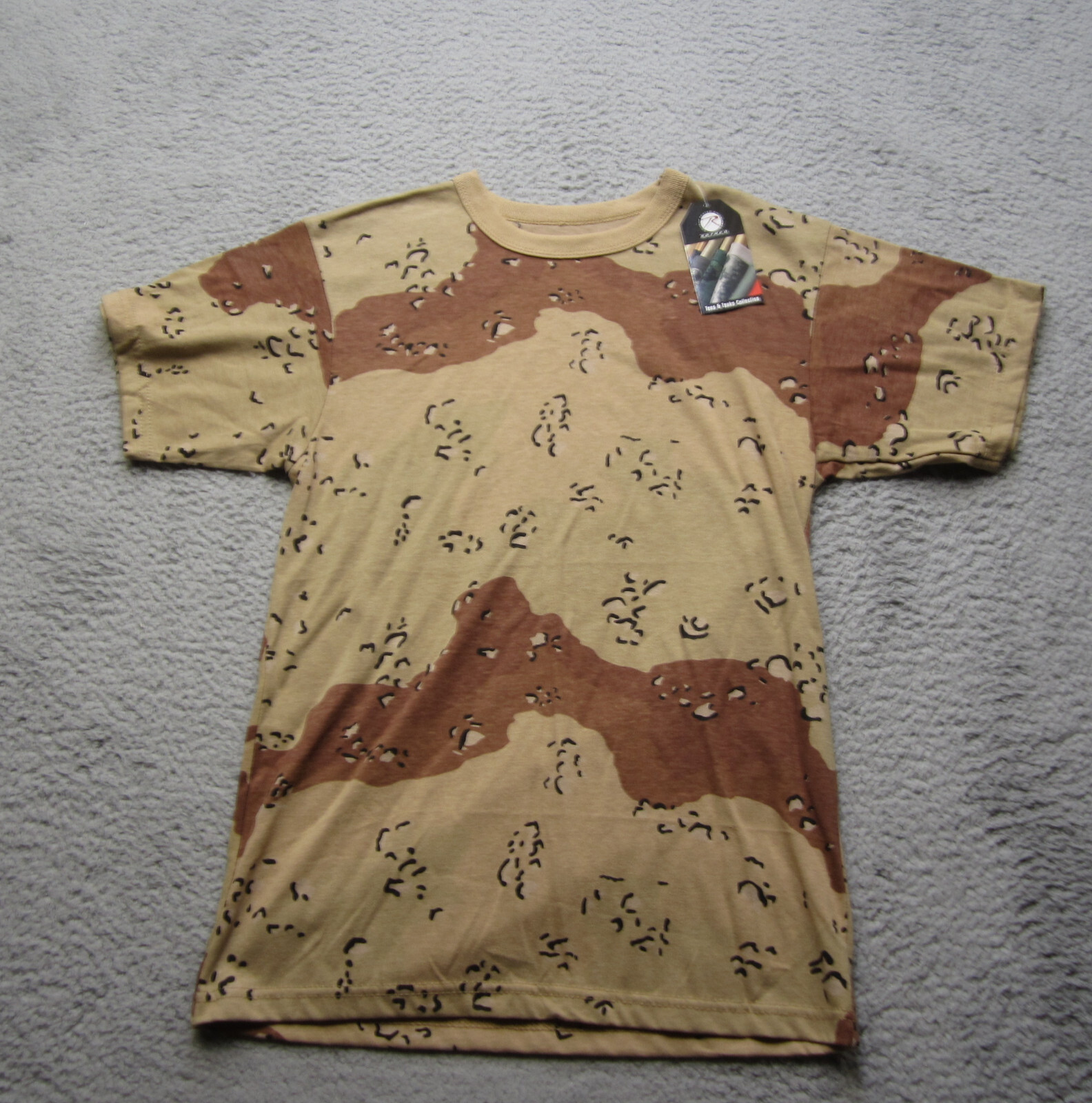Rotcho Shirt Mens S Desert Storm Chocolate Chip Camo Crew Neck