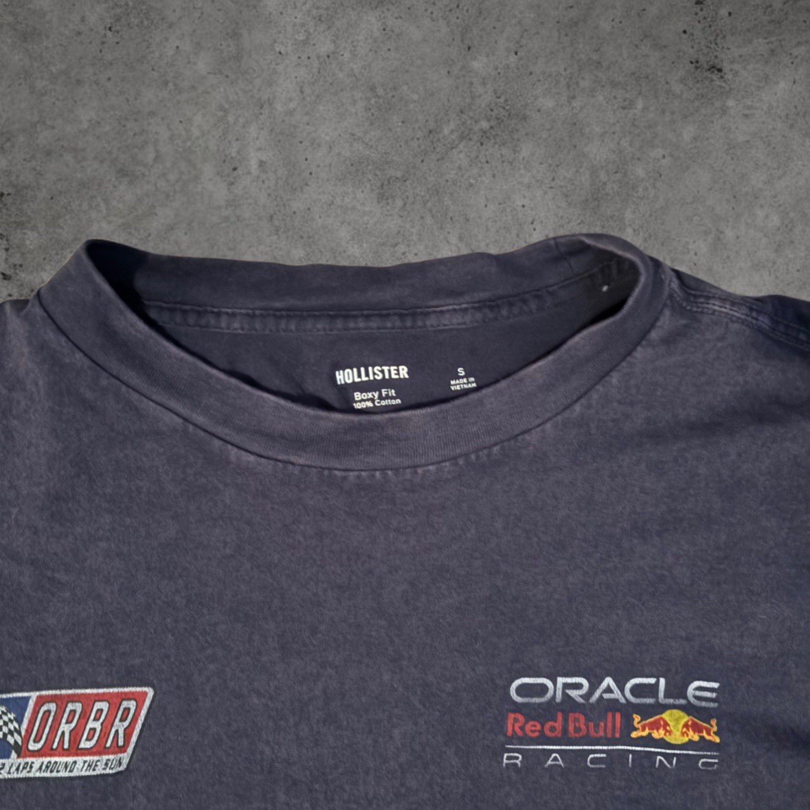 Hollister Oracle Red Bull Racing Formula 1 T-Shirt Mens Small Blue Graphic Tee