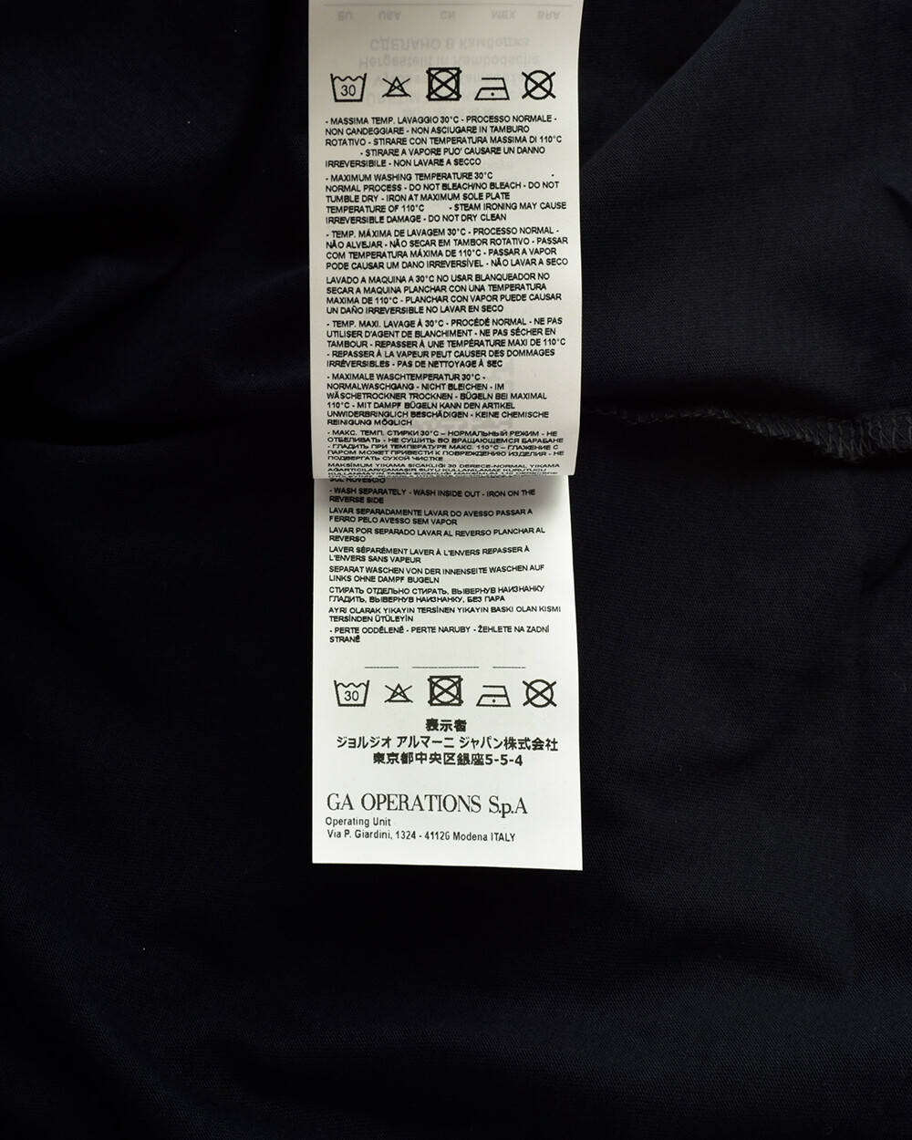 Emporio Armani Black Men’s Cotton T-Shirt, Borgonuovo’11,Size M*L*XL*XXL,3XL