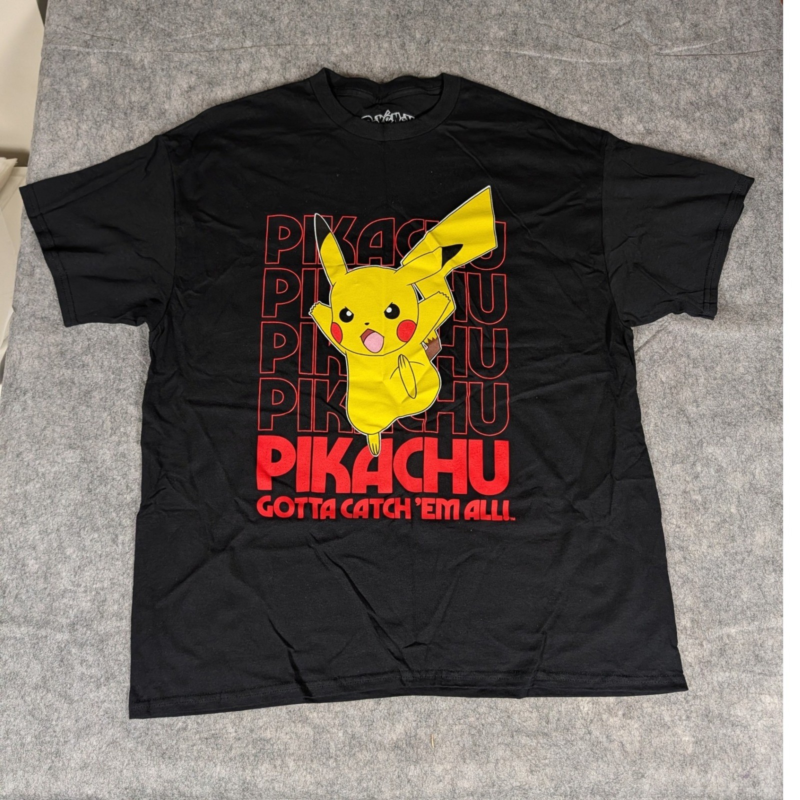 Pokemon Pikachu Gotta Catch Em All Black T Shirt Mens XL Anime Gaming