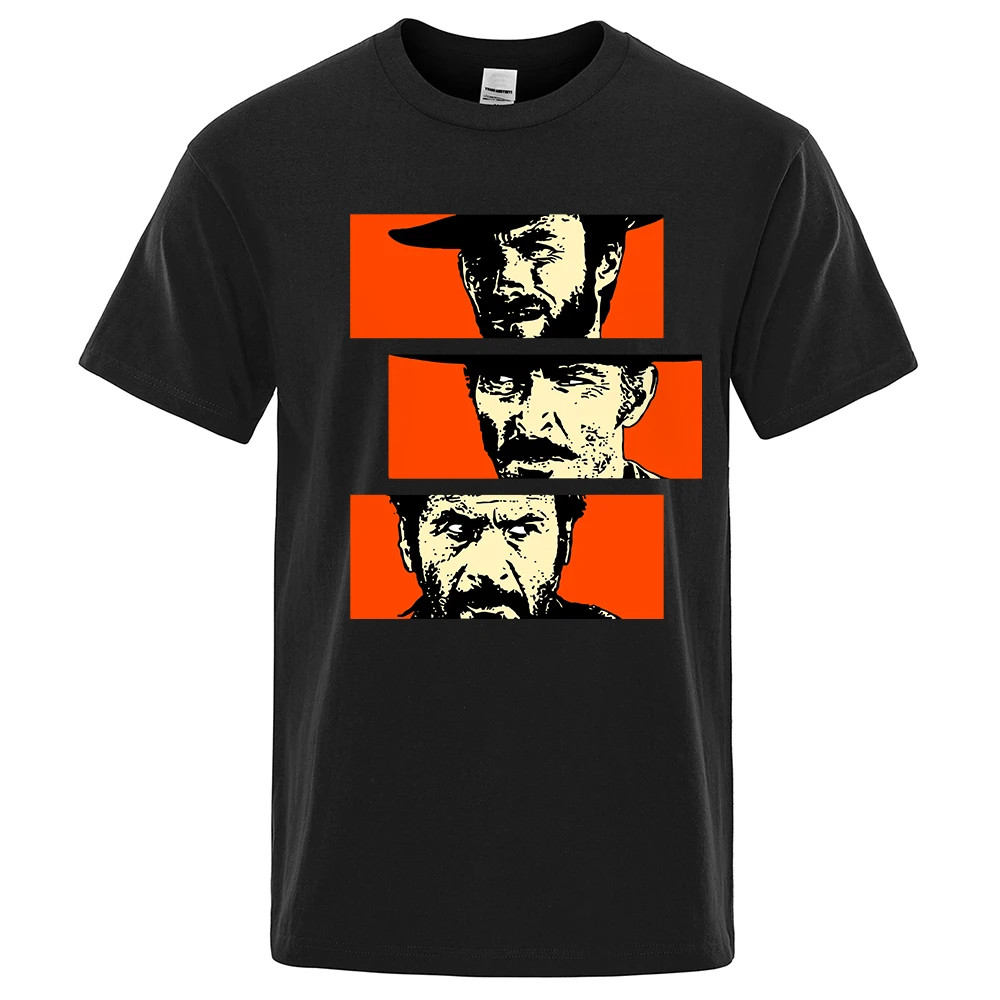 MENS SUMMER THE GOOD, THE BAD, THE BAD WESTERN MOVIE T-SHIRT T-SHIRT