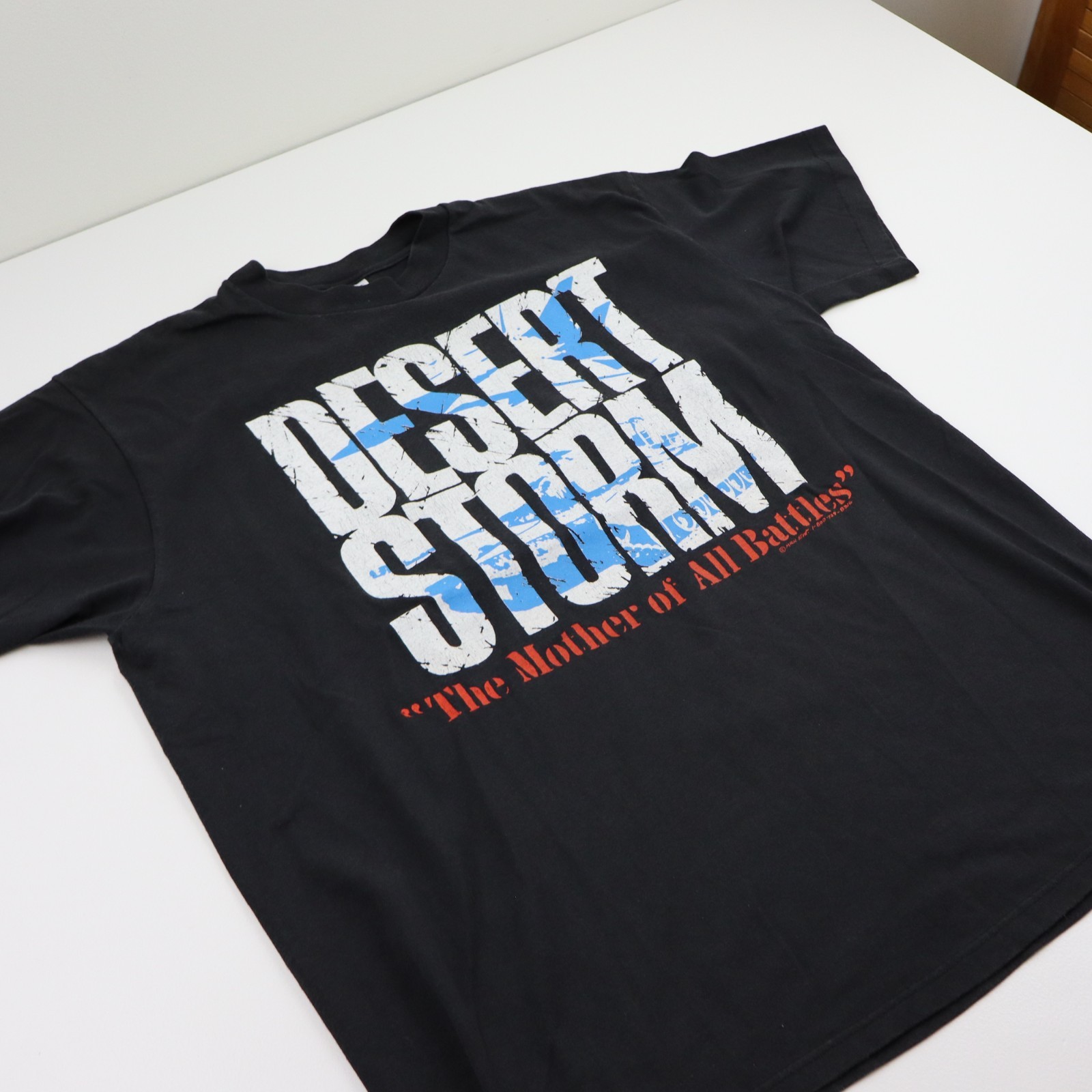 Vintage 90s Desert Storm Tour T-Shirt XL/L USA Made Saddam Hussein Cancelled Tee