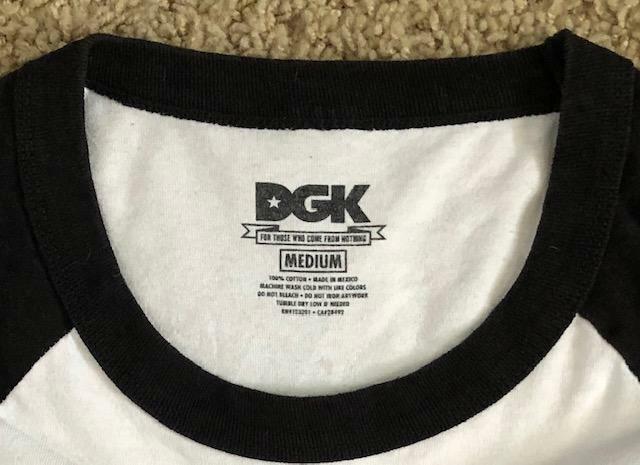 DGK From Nothing 00 Tri-Color Stars Logo White Ringer T-Shirt Size Medium