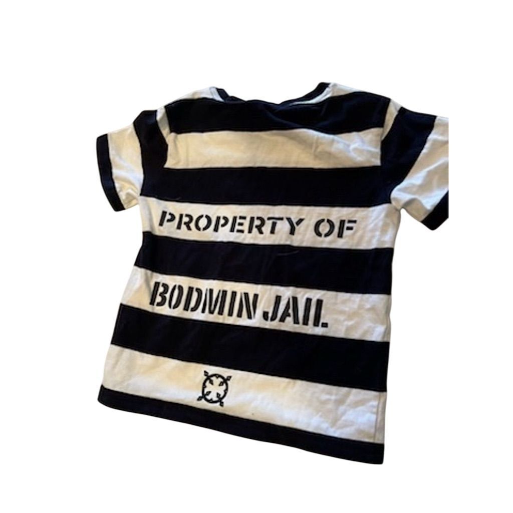 Funny World Bodmin Jail Striped T-Shirt Unisex 2T Crew Neck baby toddler