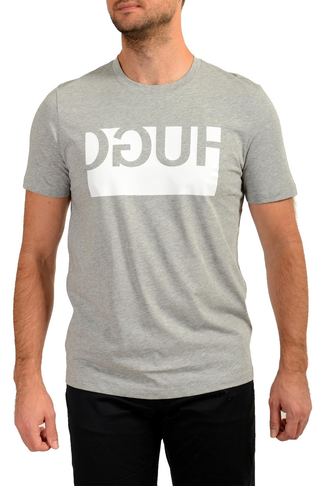 Hugo Boss Men’s “Doguh” Gray Logo Print Short Sleeve T-Shirt US 2XL IT 56