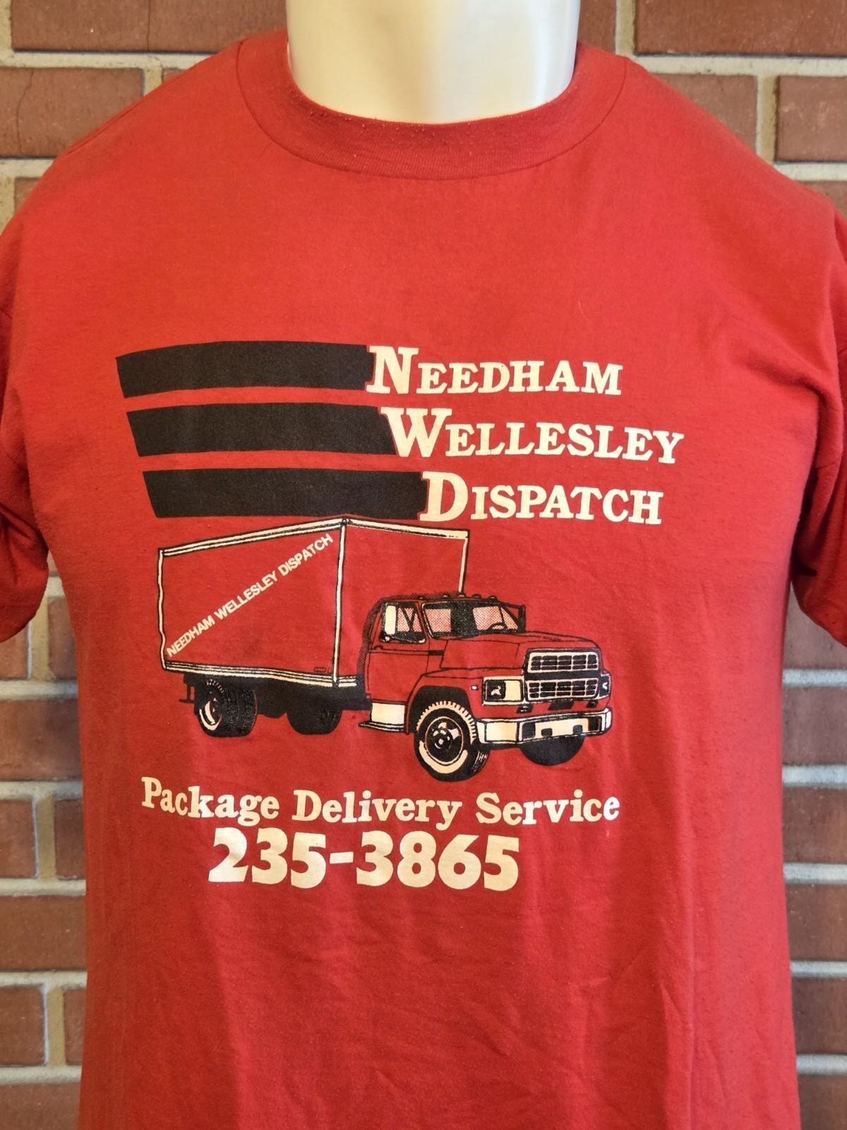 Needham Wellesley Dispatch Delivery Service Vintage XL Hanes Shirt Single Stitch