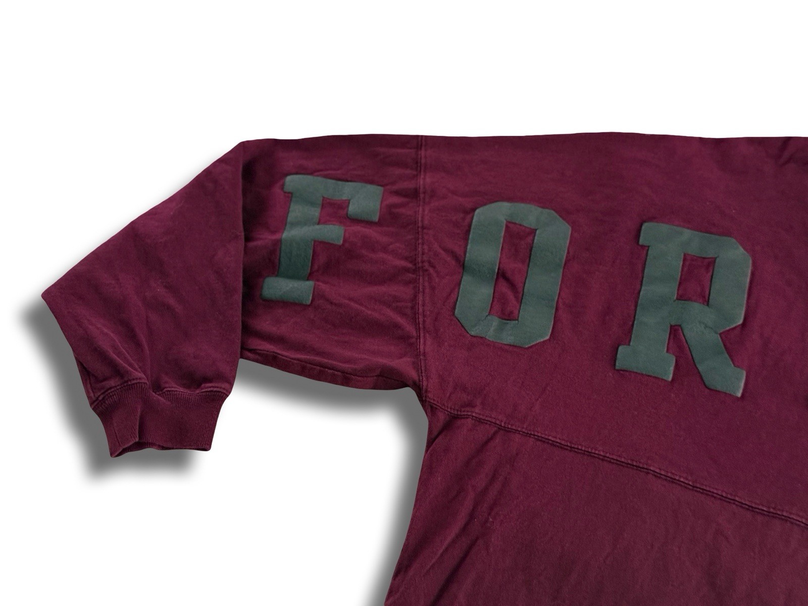 Vintage Spirit Jersey Fordham University Large Burgundy Gray Puff Print T-Shirt