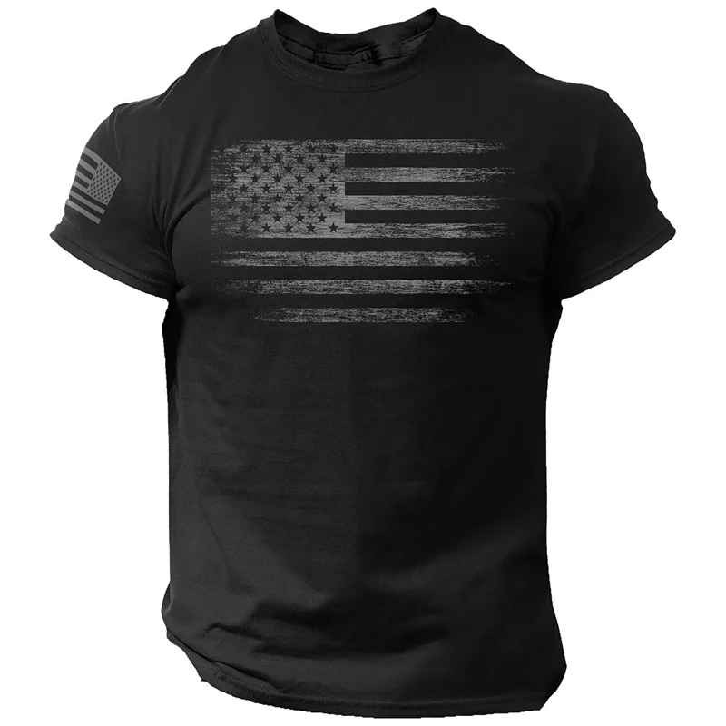 USA Distressed Flag Men T Shirt Patriotic American Tee S – 2XL