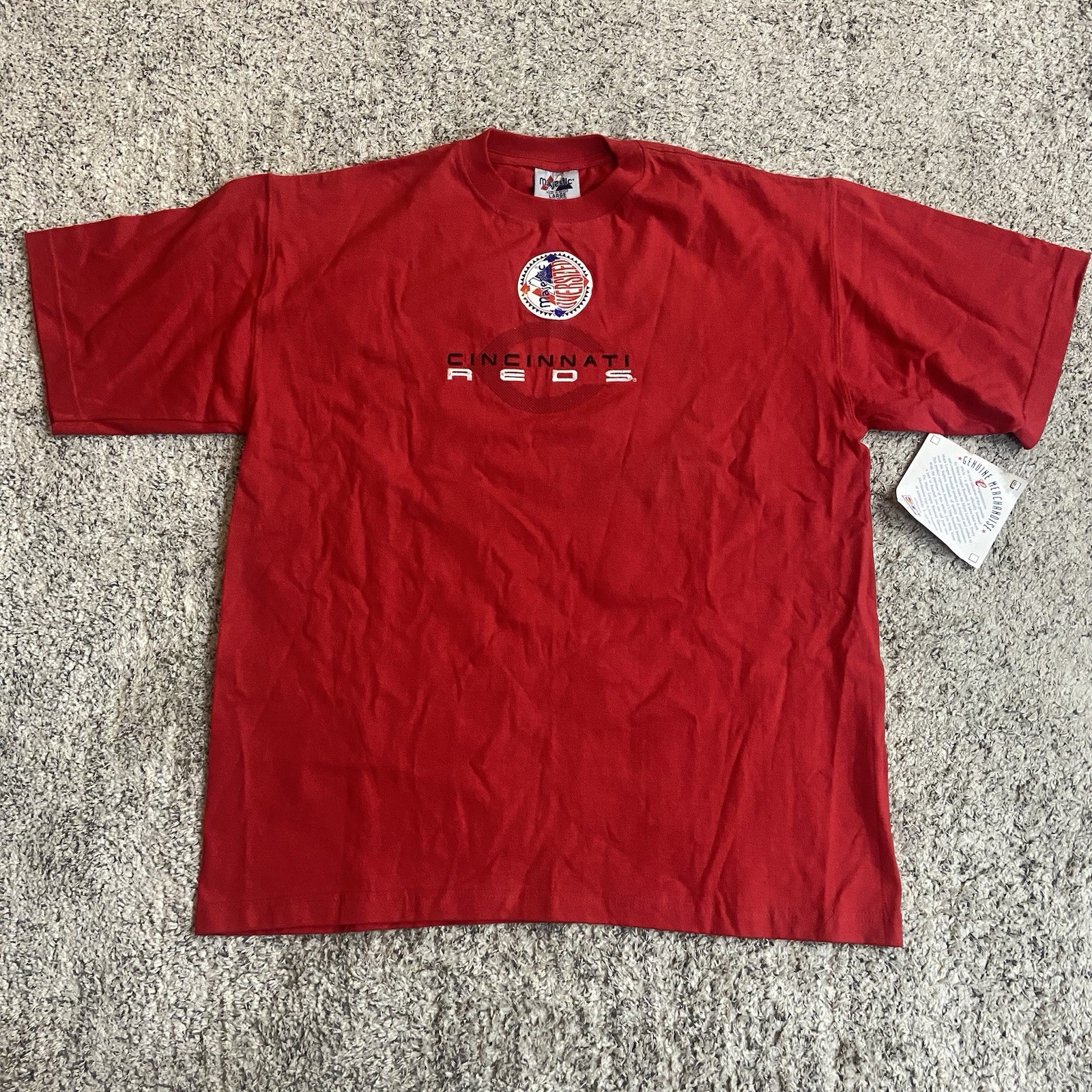 VTG Y2K Cincinatti Reds T Shirt Mens Large MLB Majestic Oversize Dead Stock